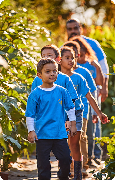 Cub scouts in a garden