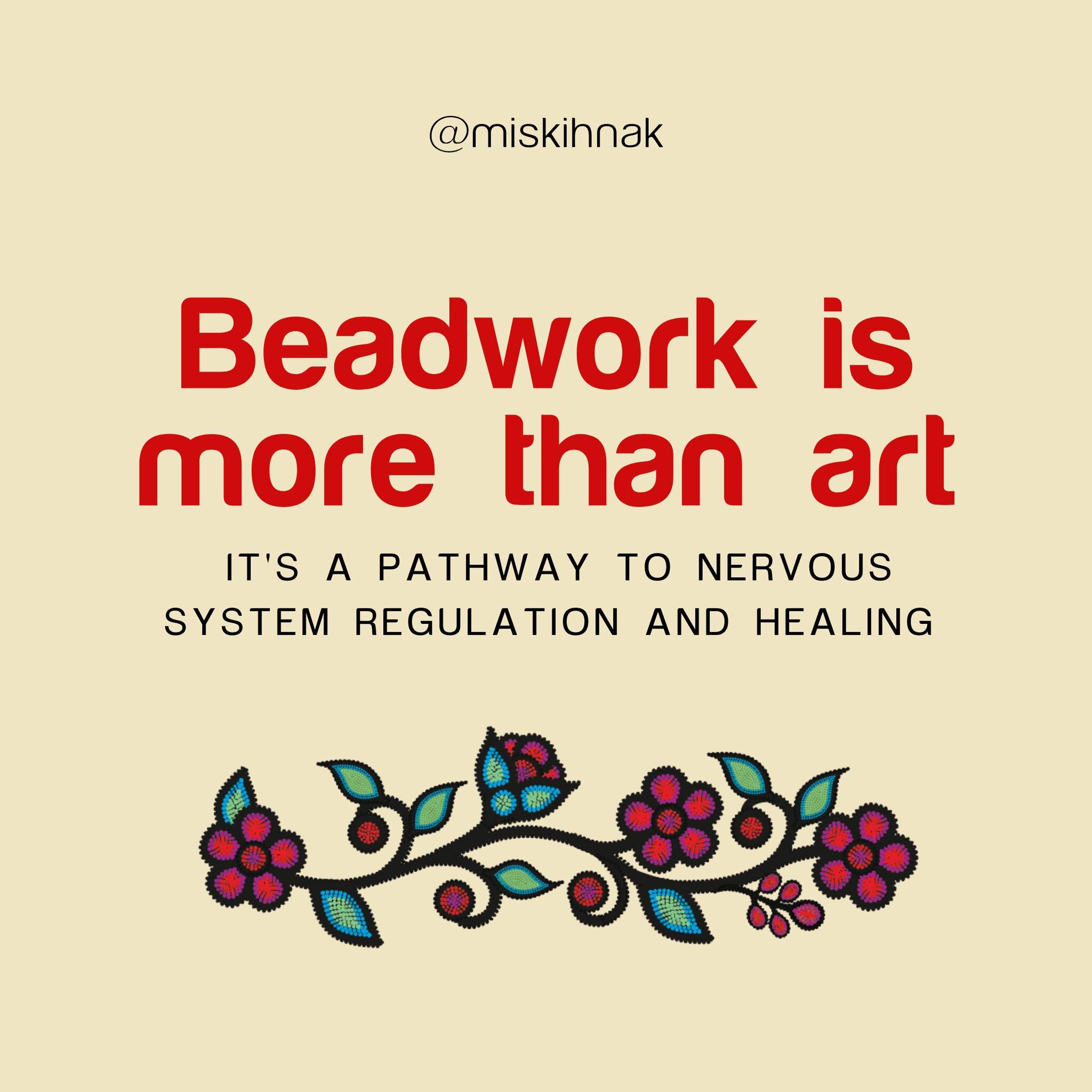 Did you know that it's not just art, but also a powerful pathway to nervous system regulation and healing? #Beadwork #HealingArt #SelfCare #TherapeuticJourney #BeadworksOfMiskihnakOT