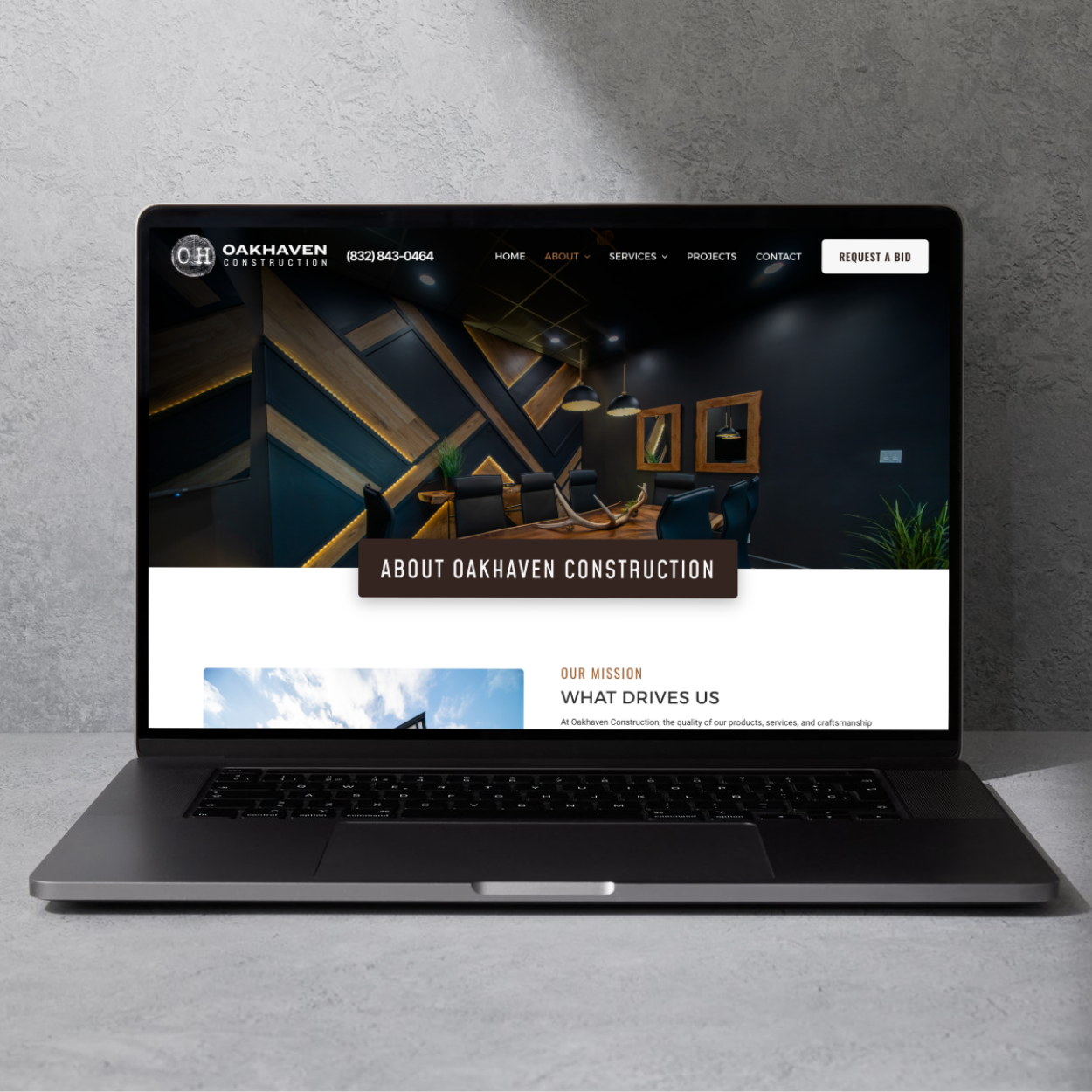 Oakhaven Construction branding and website development by Radian Digital Design