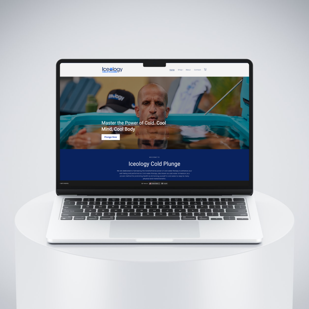 Iceology Cold Plunge website design and development by Radian Digital Design