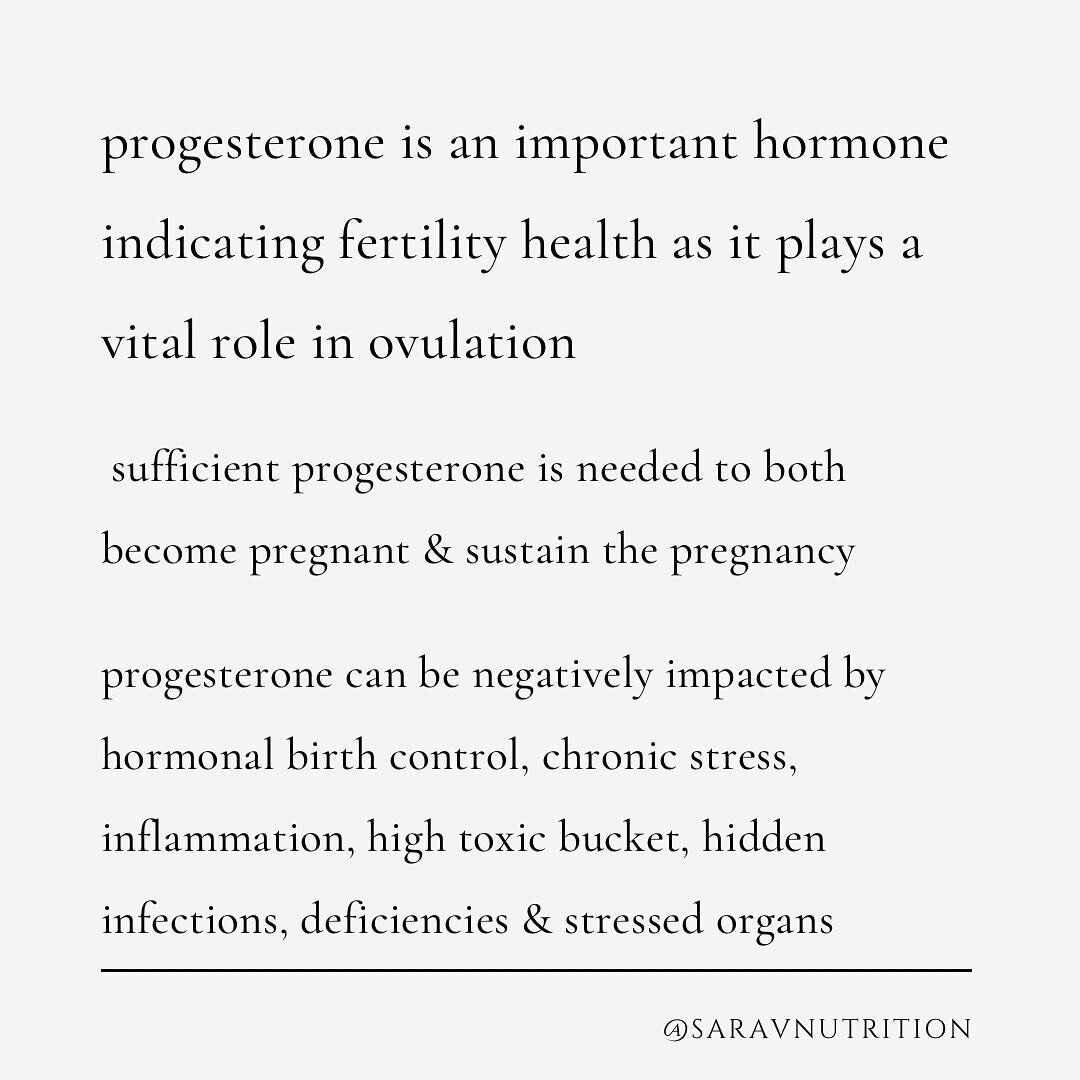 progesterone = pro-gestation 

it is a sex hormone necessary for ovulation. but what many women don&rsquo;t know is that when you become pregnant, progesterone needs to slowly rise in order to sustain that healthy pregnancy

If progesterone levels ar