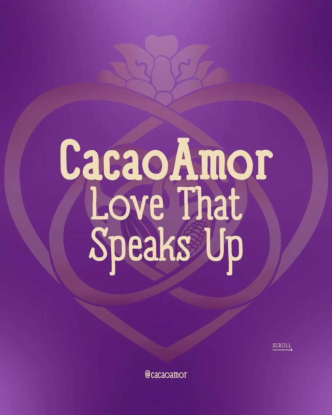 The images say it all. Aqu&iacute; en espa&ntilde;ol:

𝐂𝐀𝐂𝐀𝐎𝐀𝐌𝐎𝐑: 𝐀𝐌𝐎𝐑 𝐐𝐔𝐄 𝐋𝐄𝐕𝐀𝐍𝐓𝐀 𝐒𝐔 𝐏𝐀𝐋𝐀𝐁𝐑𝐀
CacaoAmor es m&aacute;s que un emprendimiento.
Naci&oacute; porque yo, D&iacute;a, quiero apoyar a las y los agricultores de