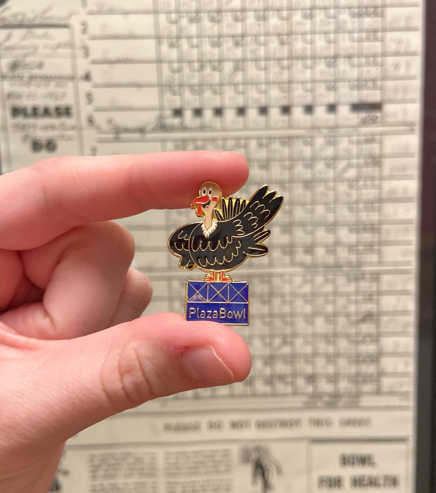 Say hello to our first ever custom turkey pin! 🦃 Designed by @madebybunnzers , you can earn this little guy by bowling 3 strikes in a row! 

If you get our gobbling guy, the team at plaza recommends you pop it on a denim jacket and brag to all your 