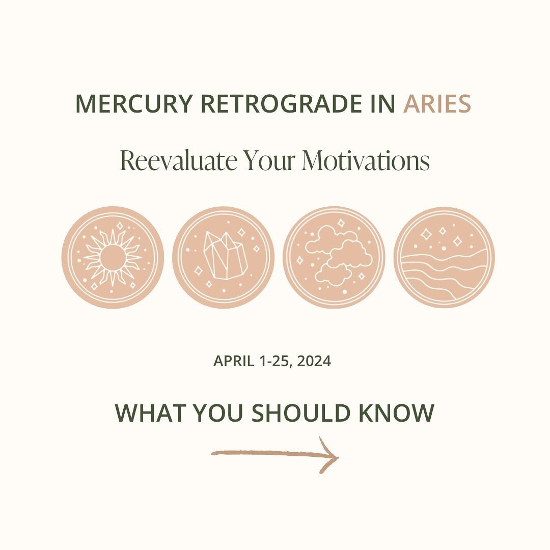 🌀 Mercury Retrograde is here (April 1-25) in Aries, inviting us to reevaluate our motivation! Slow down to recalibrate your path and consider long-term effects. 

✨ For insights on how this retrograde affects you, read for your Sun, Moon, and Rising