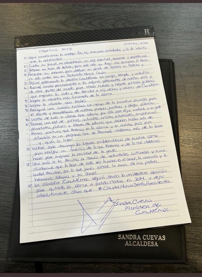Sandra Cuevas aseguró que en 2023 tiene 14 objetivo donde la prioridad será la ciudadanía de la demarcación así como ser la verdadera oposición en la CDMX