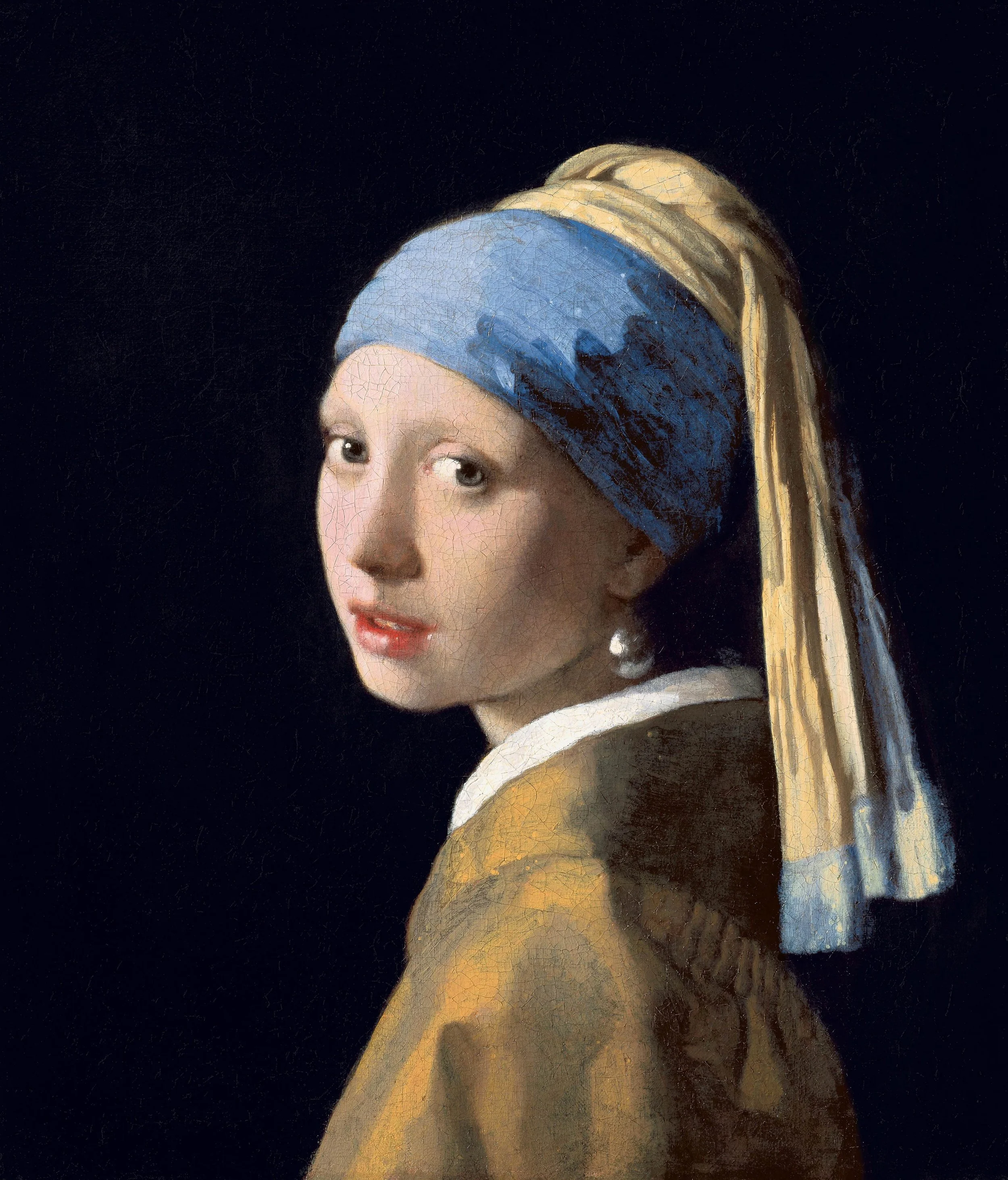Girls with a pearl earring paining by Vermeer