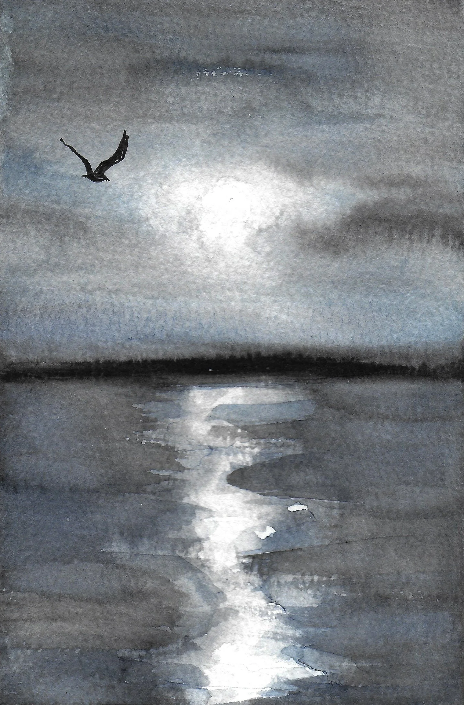 Lit by only the moon