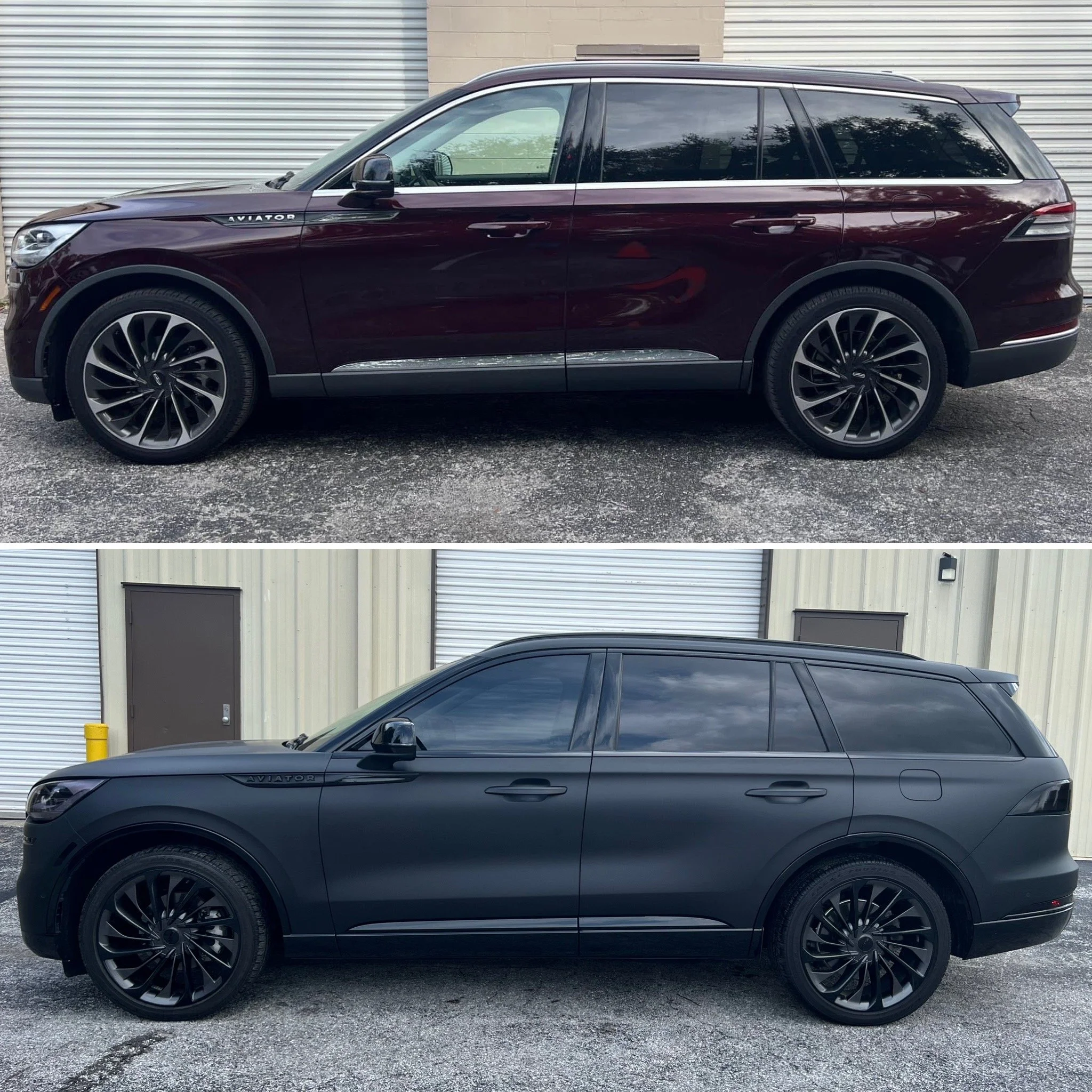 Matte black vinyl wrap