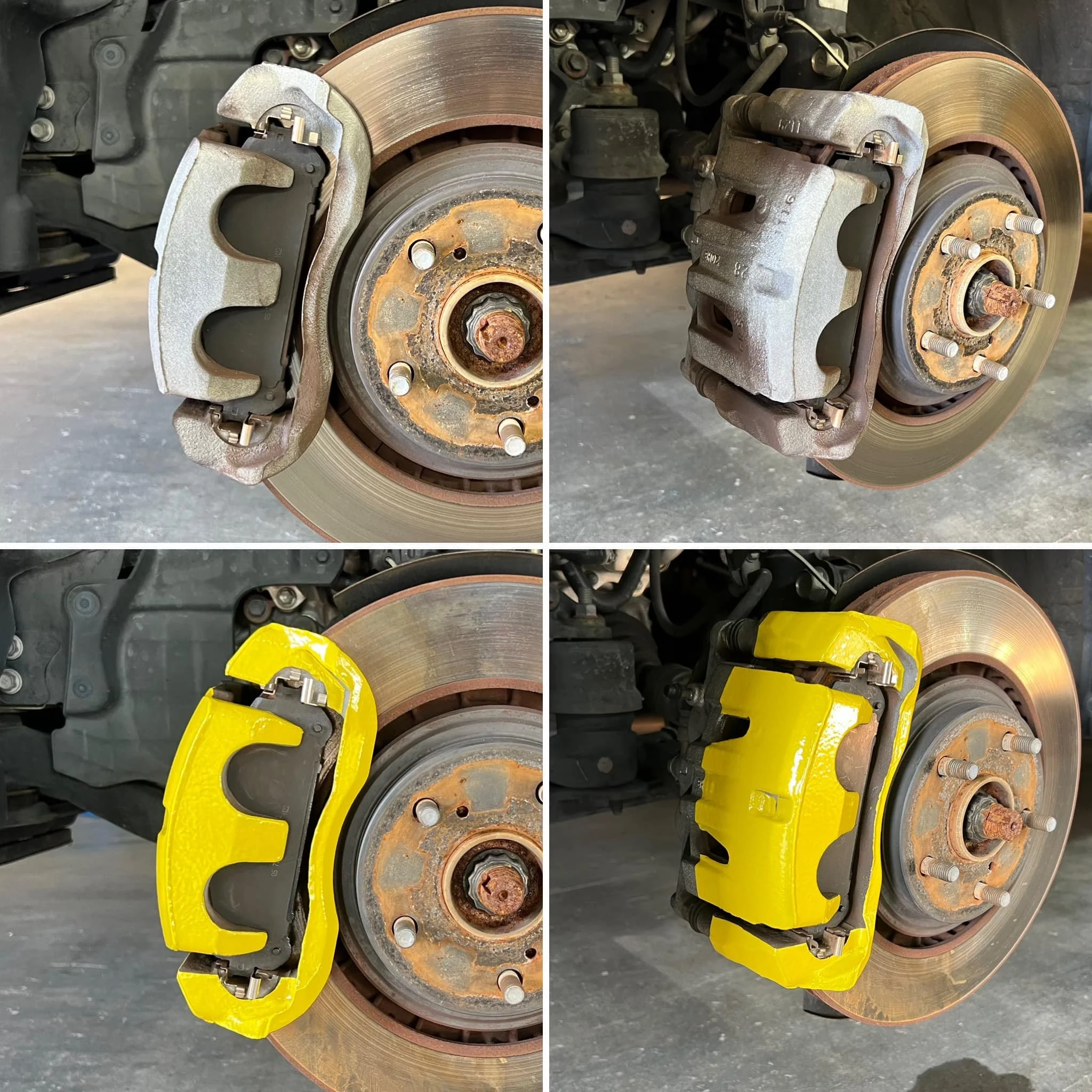 Yellow brake calipers