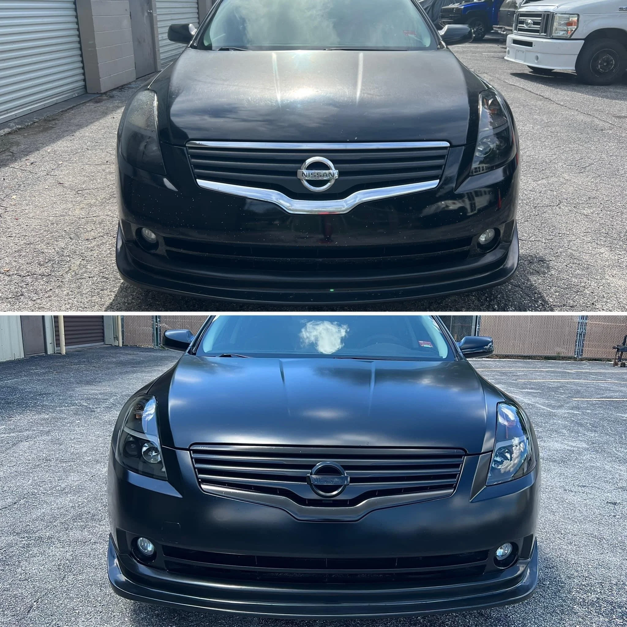 Satin black car wraps