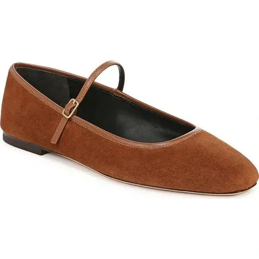 Veronica Beard Ellie Mary Jane Flat - Caramel