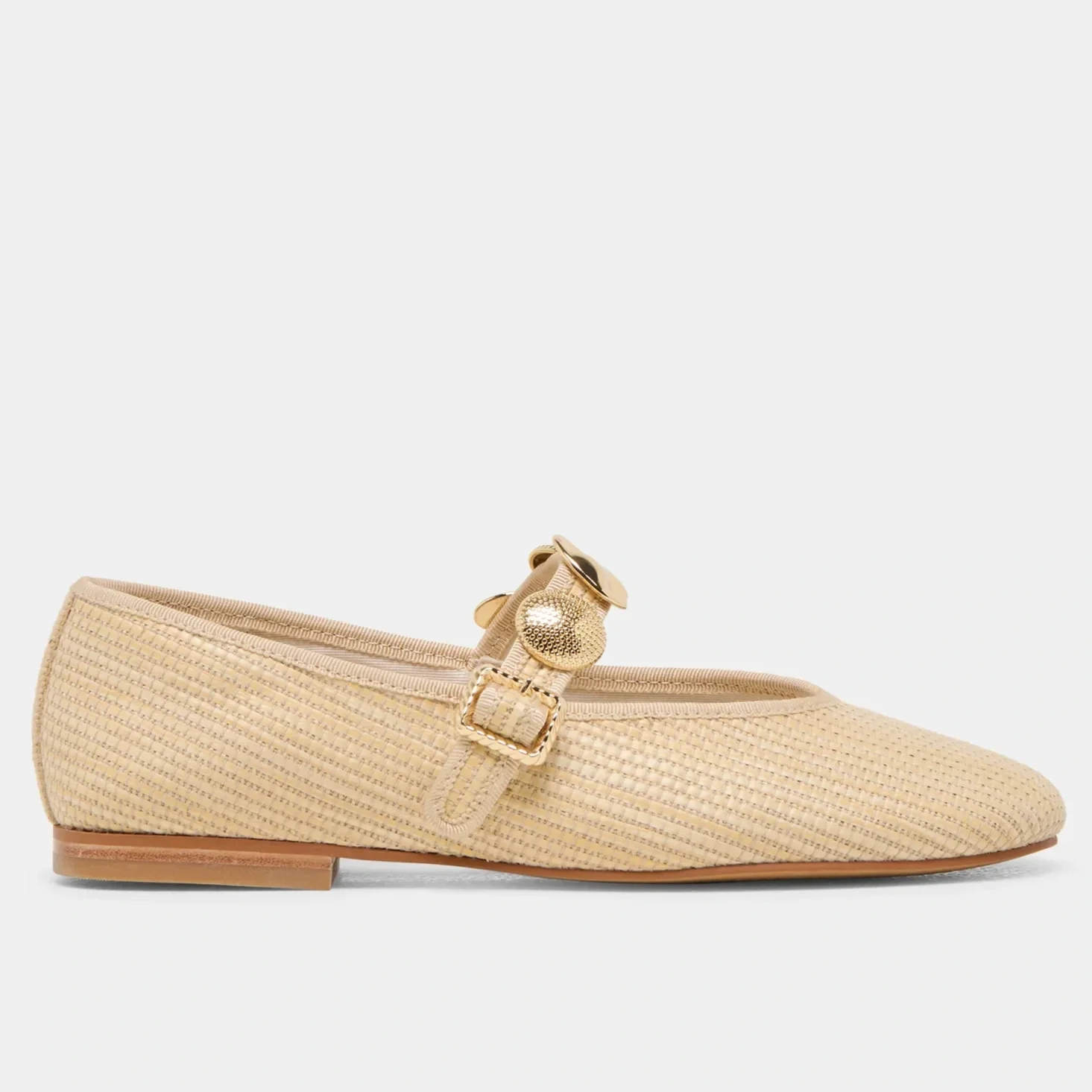 Dolce Vita Relan Mary Jane Ballet Flat - Light Natural Raffia