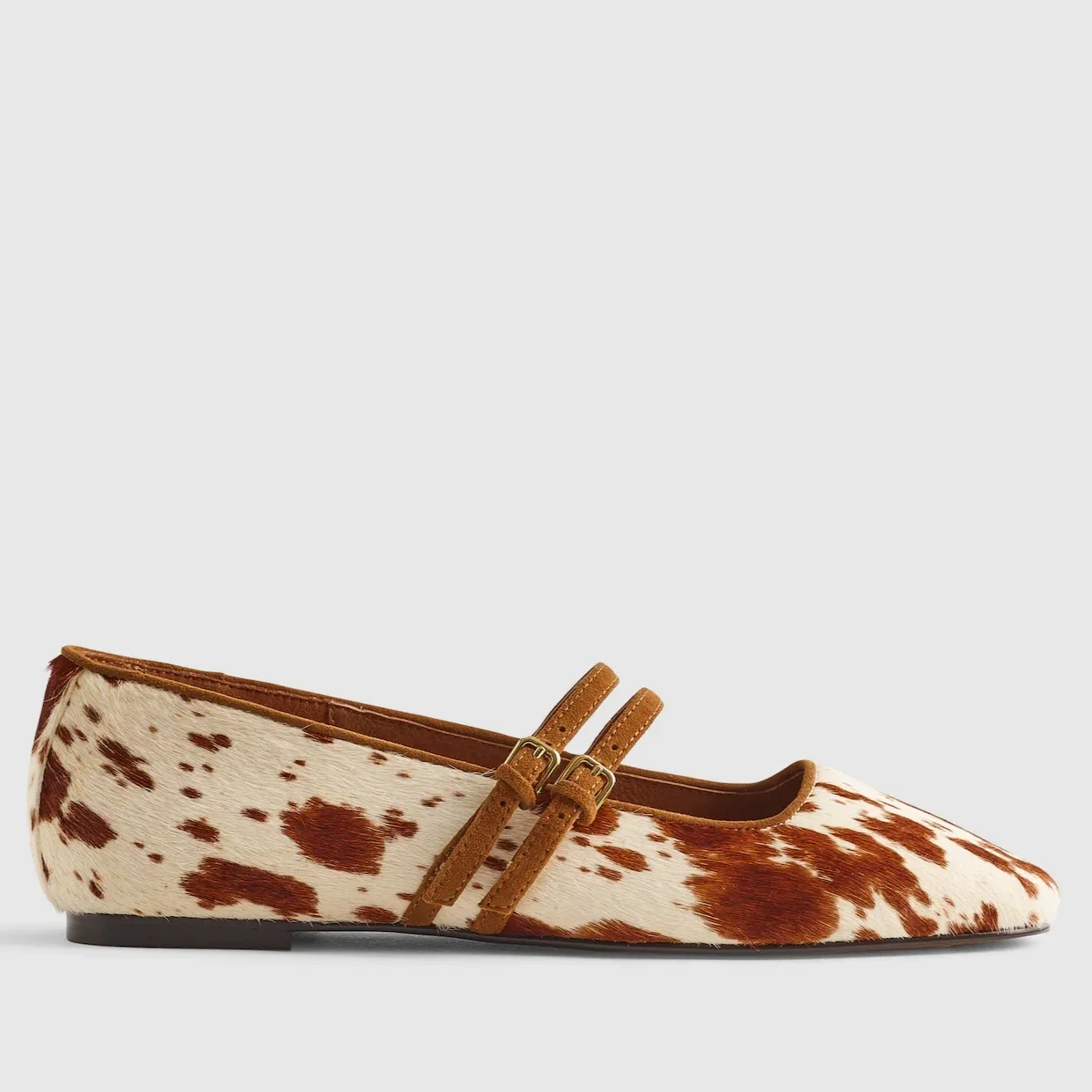 The Greta Double-Strap Ballet Flat - Russet Multi