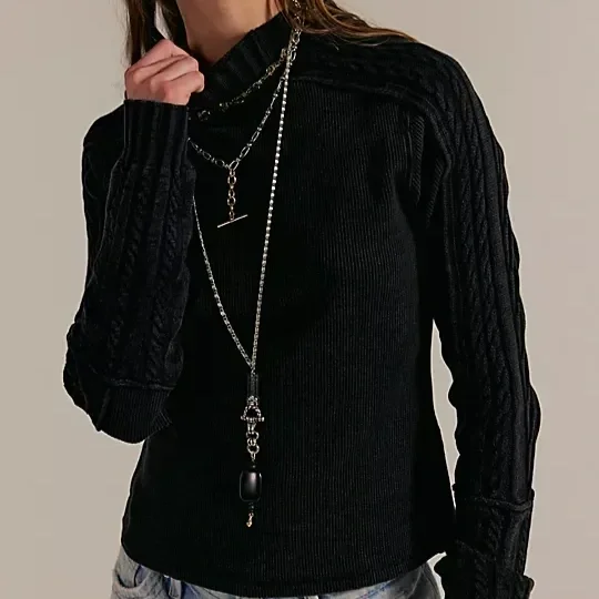 We The Free Breezy Swit Top - Black