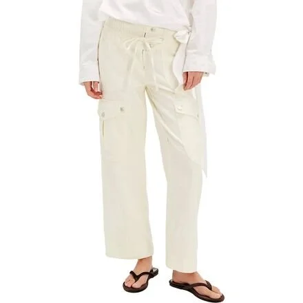 Free People Park Ave High Rise Cargo Pants - Ivory