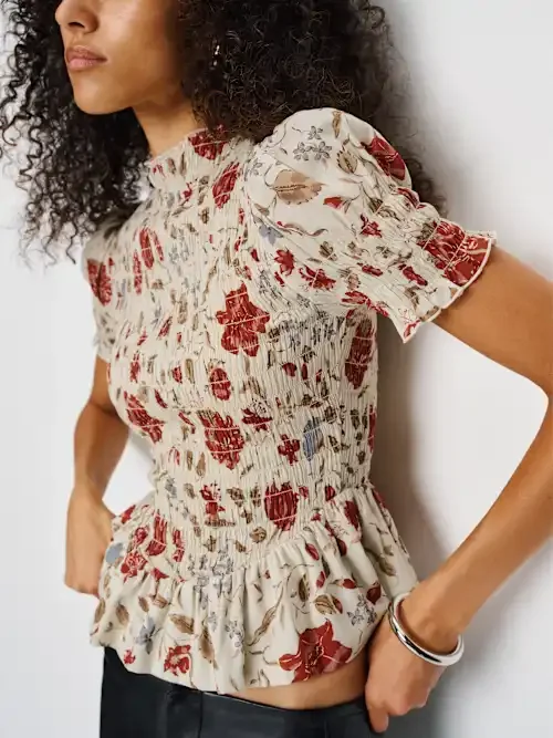 Reformation Aggie Floral Print Shirt - Gwendoline