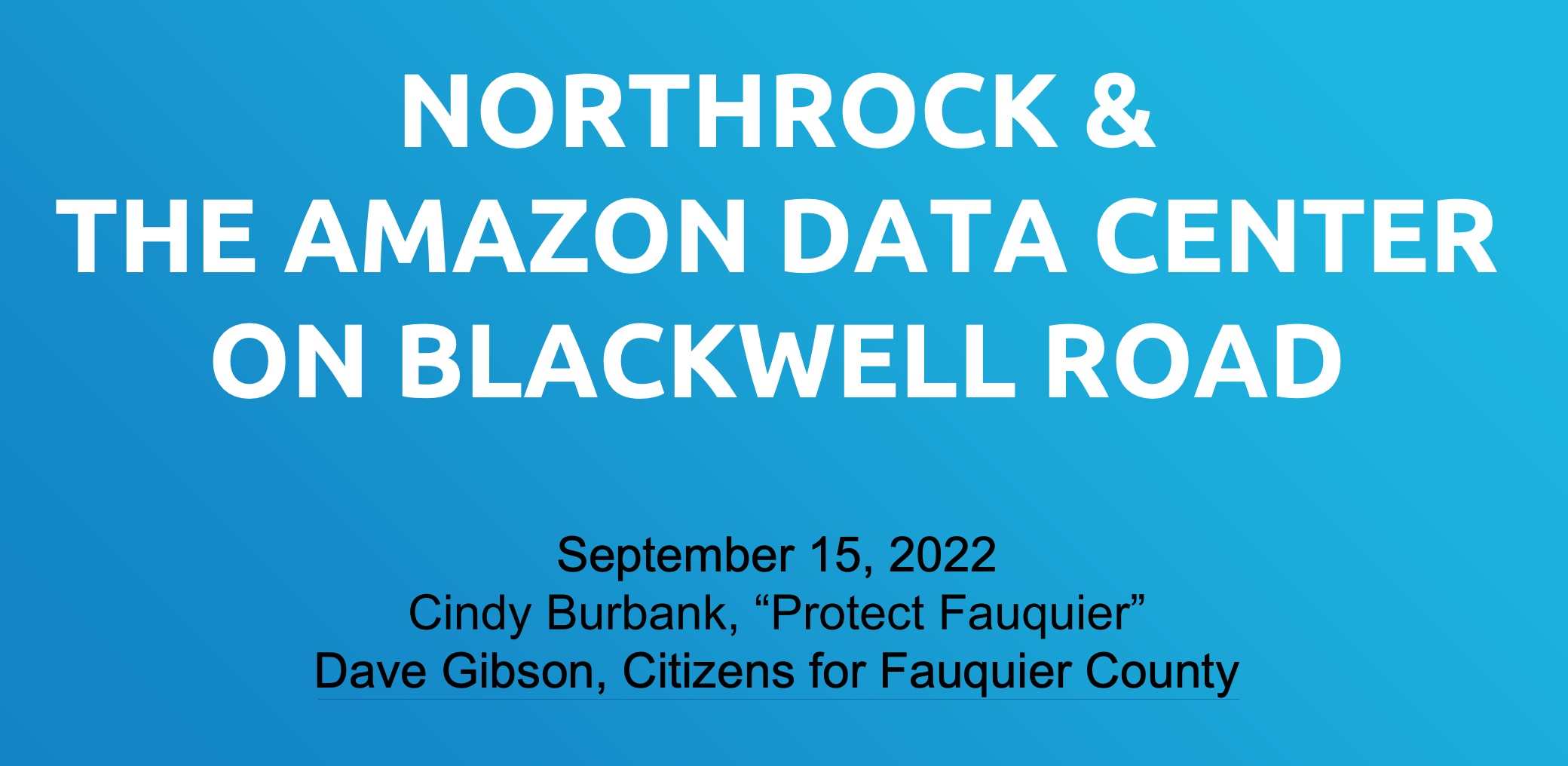 View Slide Presentation on the Impacts of the Amazon Data Center