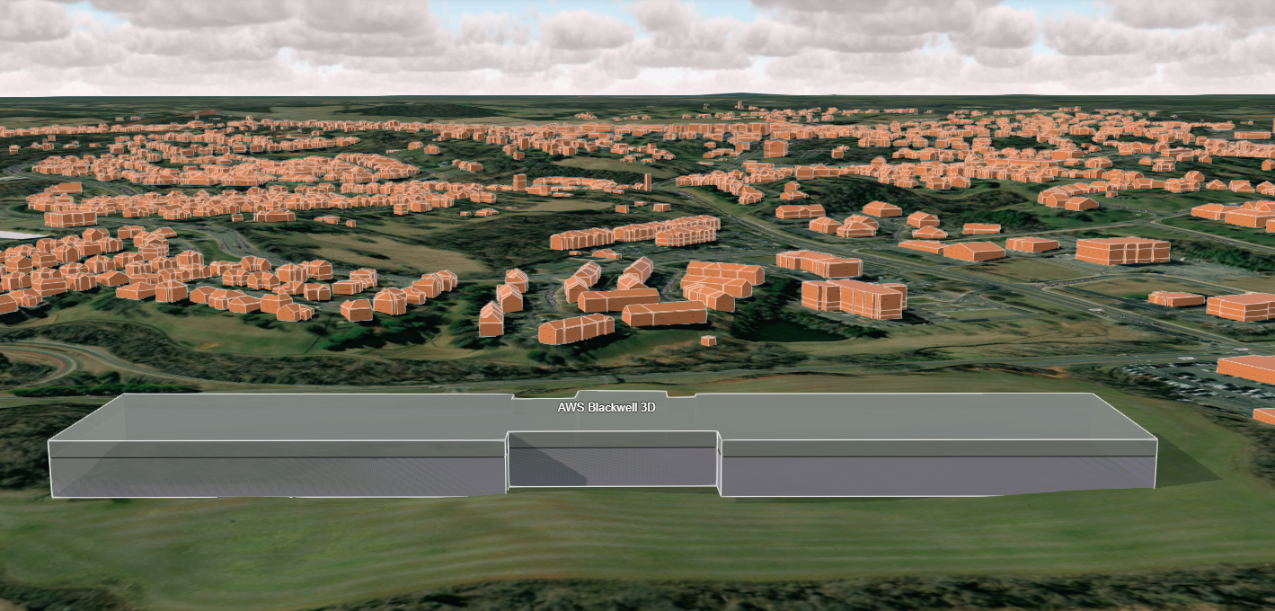 Visualizations of Amazon Data Center in Warrenton