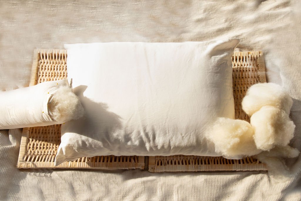 White Pillow - Stuffed with Wool - Custom Made-to-Order .jpg