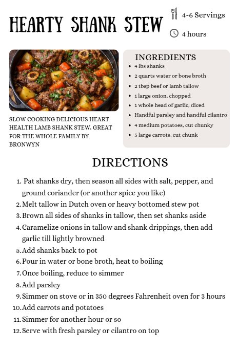 Hearty Lamb Shank Recipe