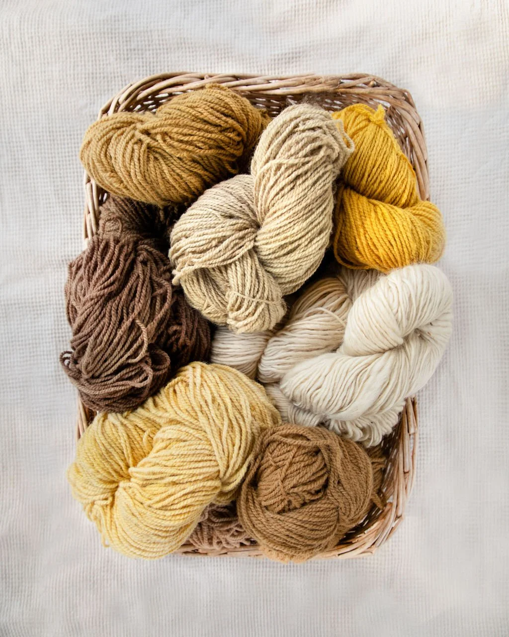 Yarn Basket on White Background with Yellow, Brown, Tan, and Grey Yarn.jpg