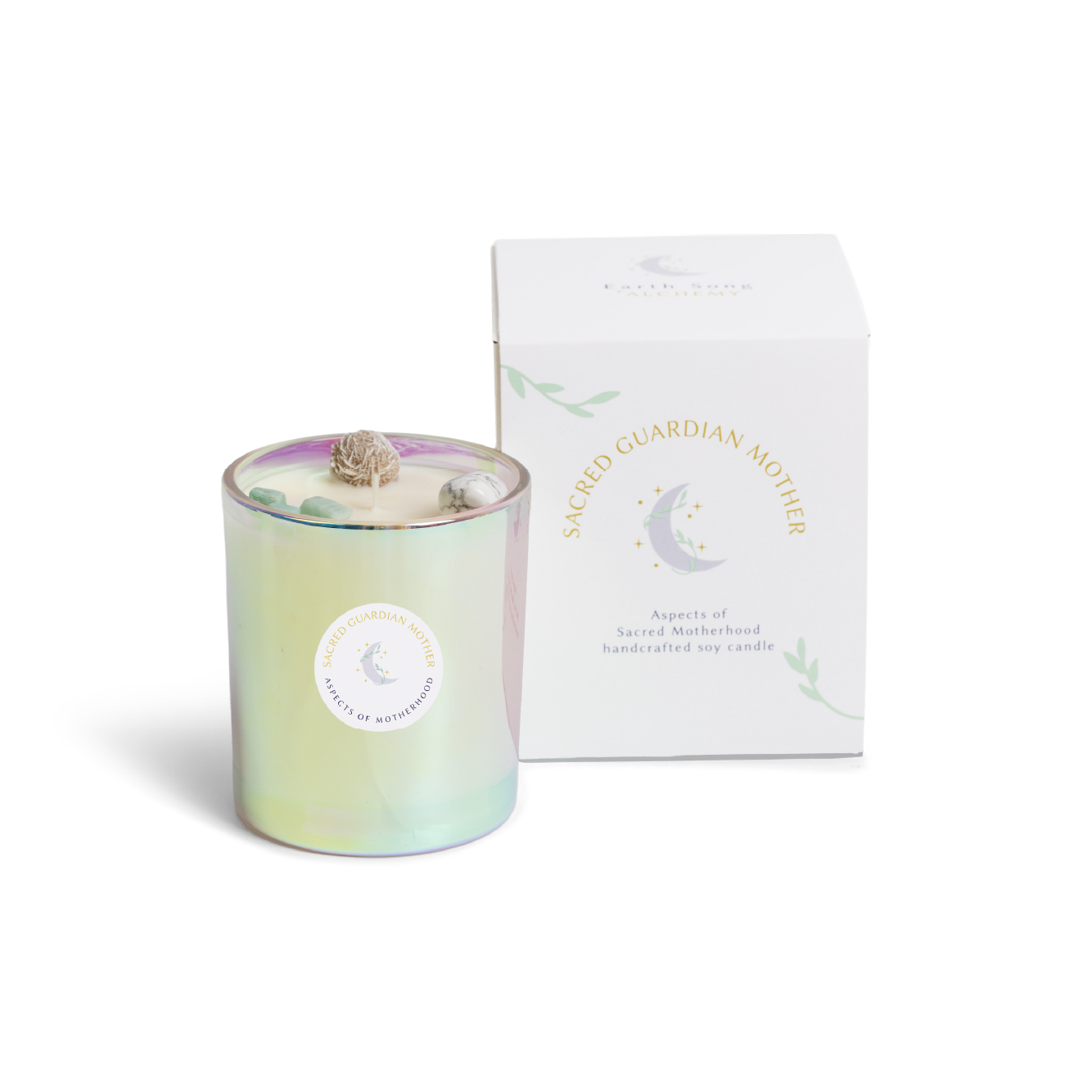 Earth Song Alchemy candle packaging designed by Blade Creative