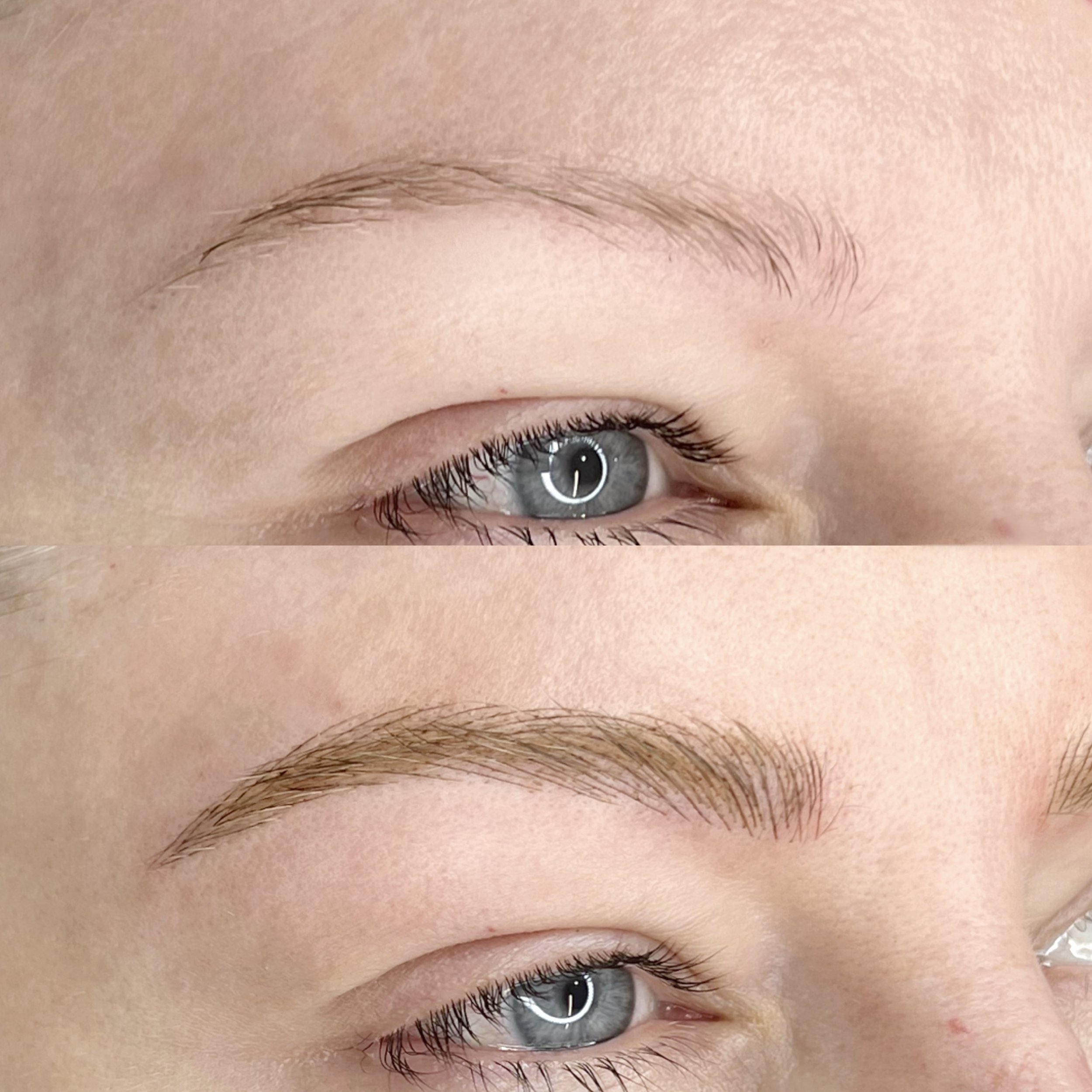 Natural feather touch brow process ✨ Artist: Bodi Before | Predraw | After feather  touch brows. Let me know what you think below… | Instagram