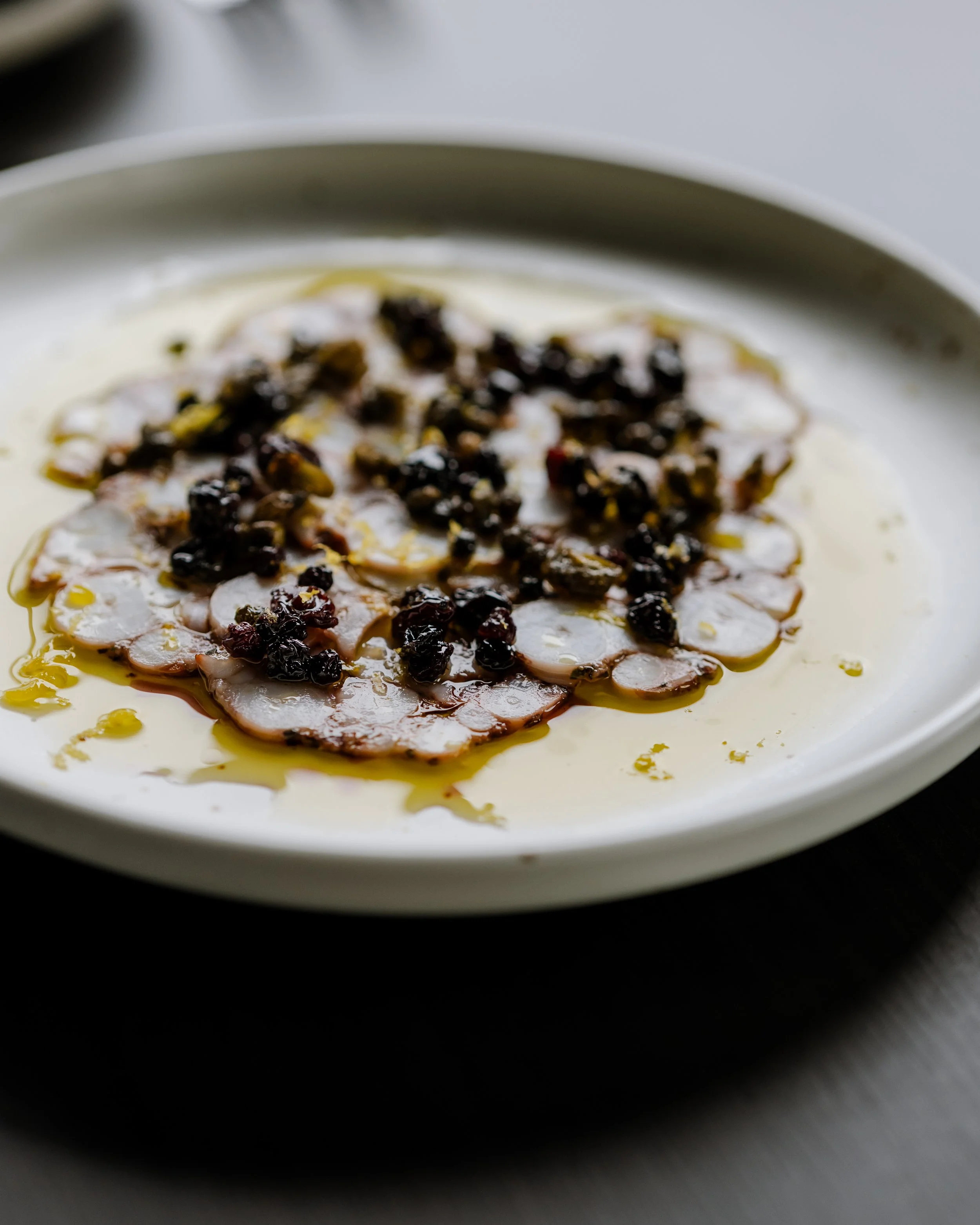 Seasonal dish at WADE restaurant, Wineglass Bay Estate, Freycinet