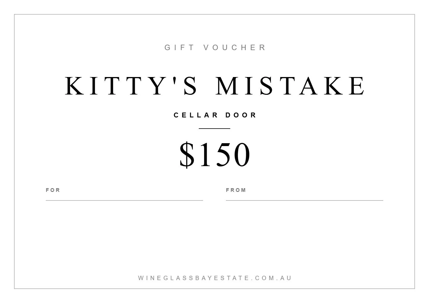 Kitty's Mistake Gift Voucher – $150