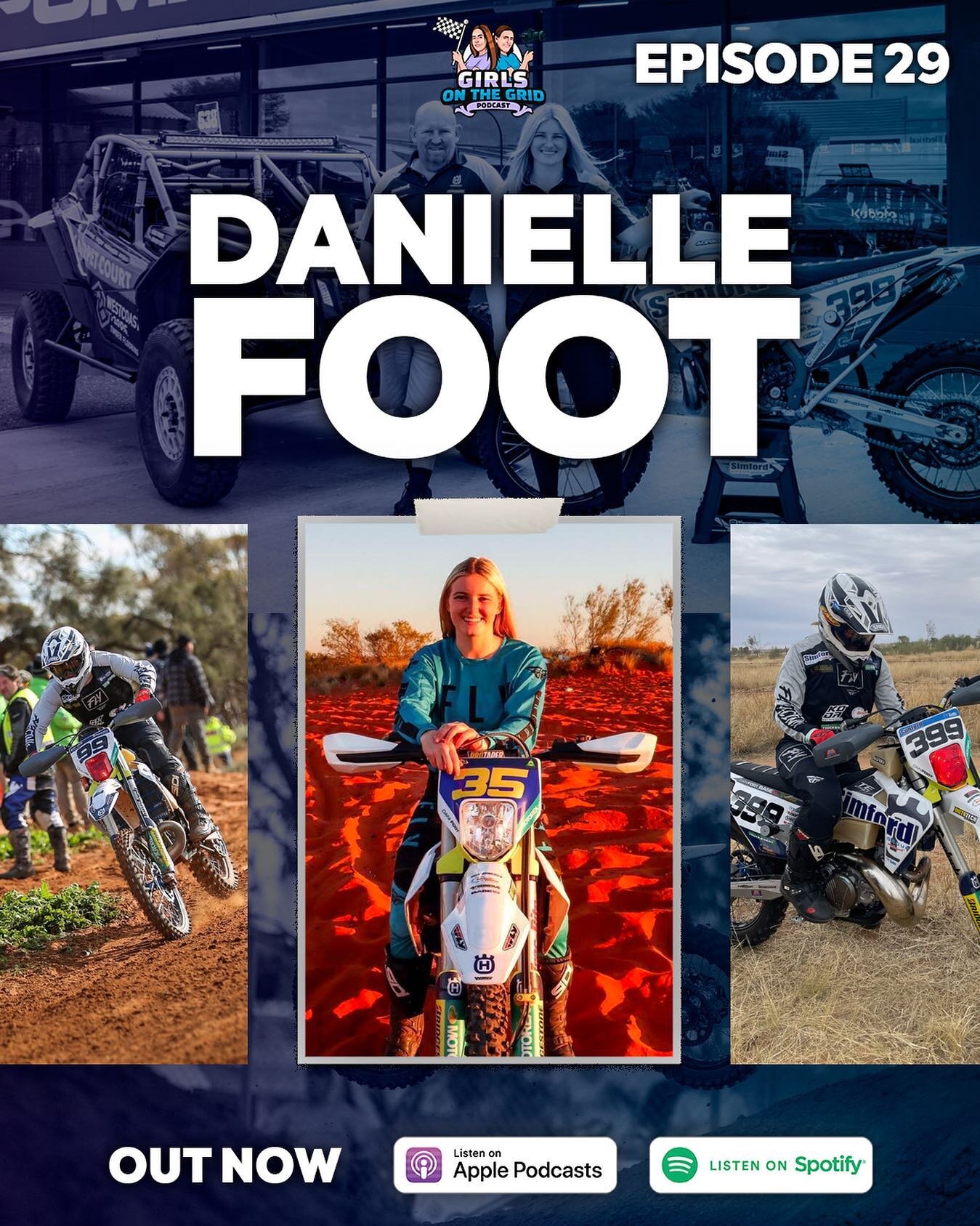 @danifoot35 joins Girls On The Grid this week to talk about how she got started racing motocross, her motocross career and her switch the desert racing, including tackling Australia's Greatest Off-Road Race, the Finke Desert Race.

You can listen to 