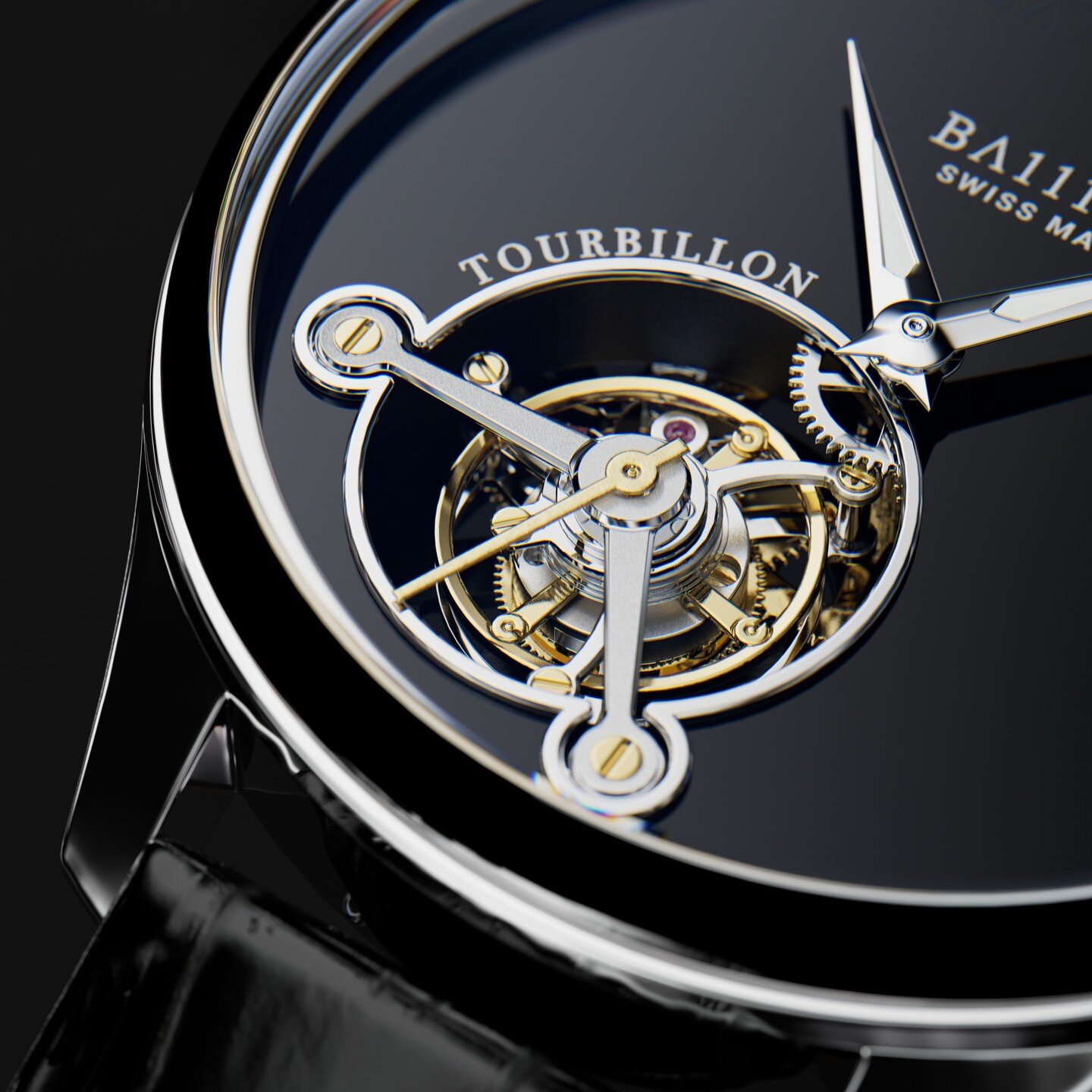 #cgi #realisticrender #redshift #redshift3d #redshiftrender #ba111od #watchmaking #watches #tourbillon #glossblack #swissmade