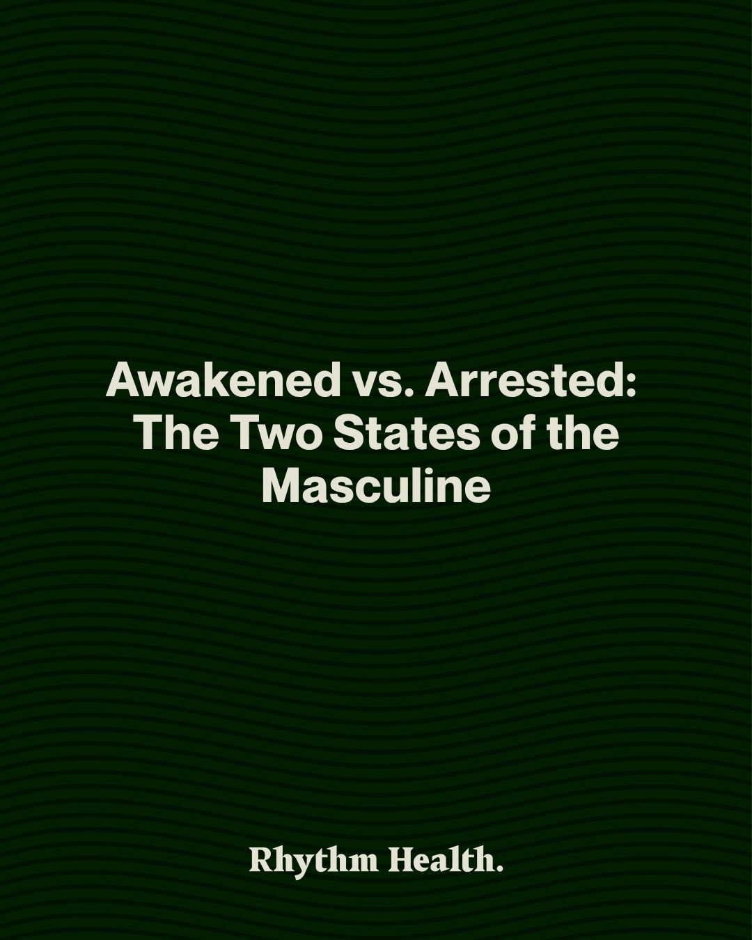 The world is wobbling. That much is clear.

And it&rsquo;s easy to feel the weight of it, to slip into apathy, overwhelm, or hopeless indifference.

My thoughts of late keep groundind in the idea that the most powerful thing a man can do right now is