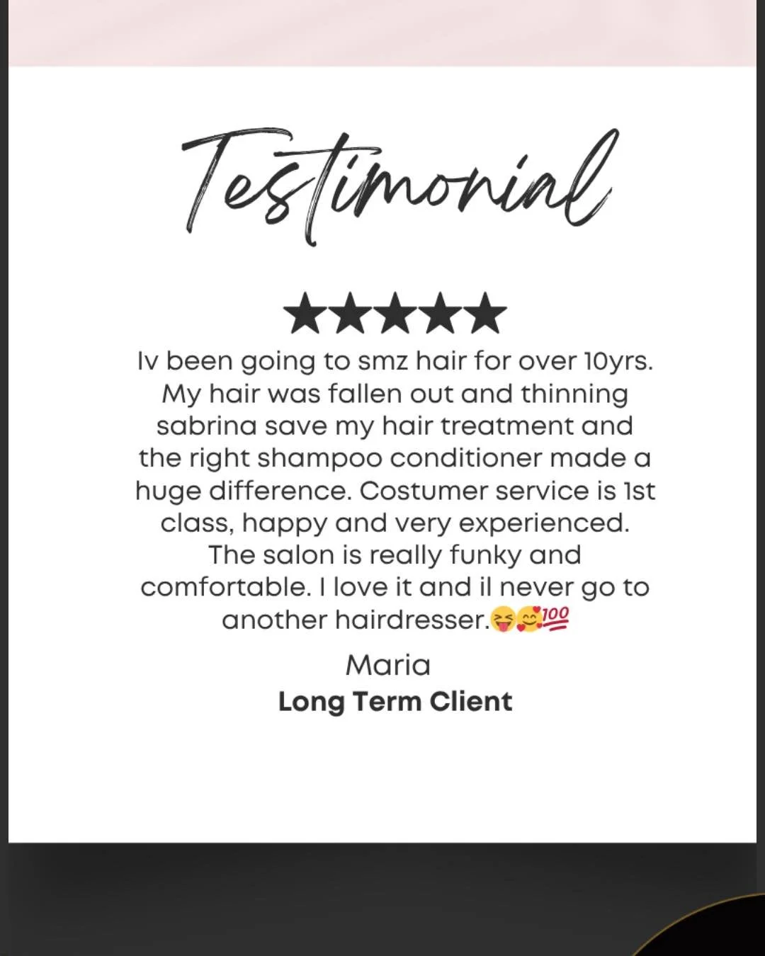 💬 Client Love
We&rsquo;re so grateful for our long-time client Maria, who&rsquo;s been with us for over 10 years!
From thinning hair to healthy growth, it&rsquo;s been an honour to be part of her journey ✨
Thank you for trusting us, always 💛

#Clie