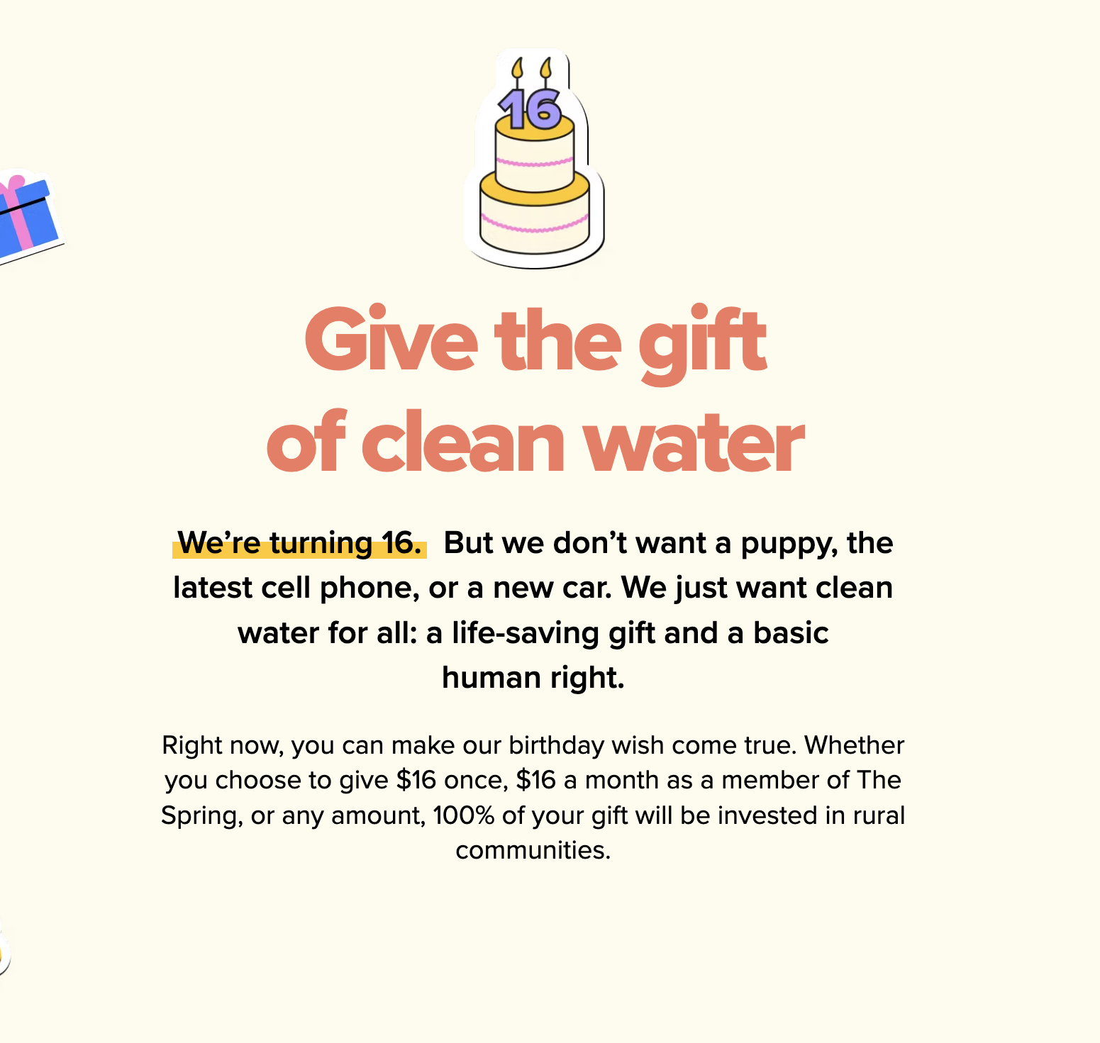 Landing Page: Sweet Sixteen