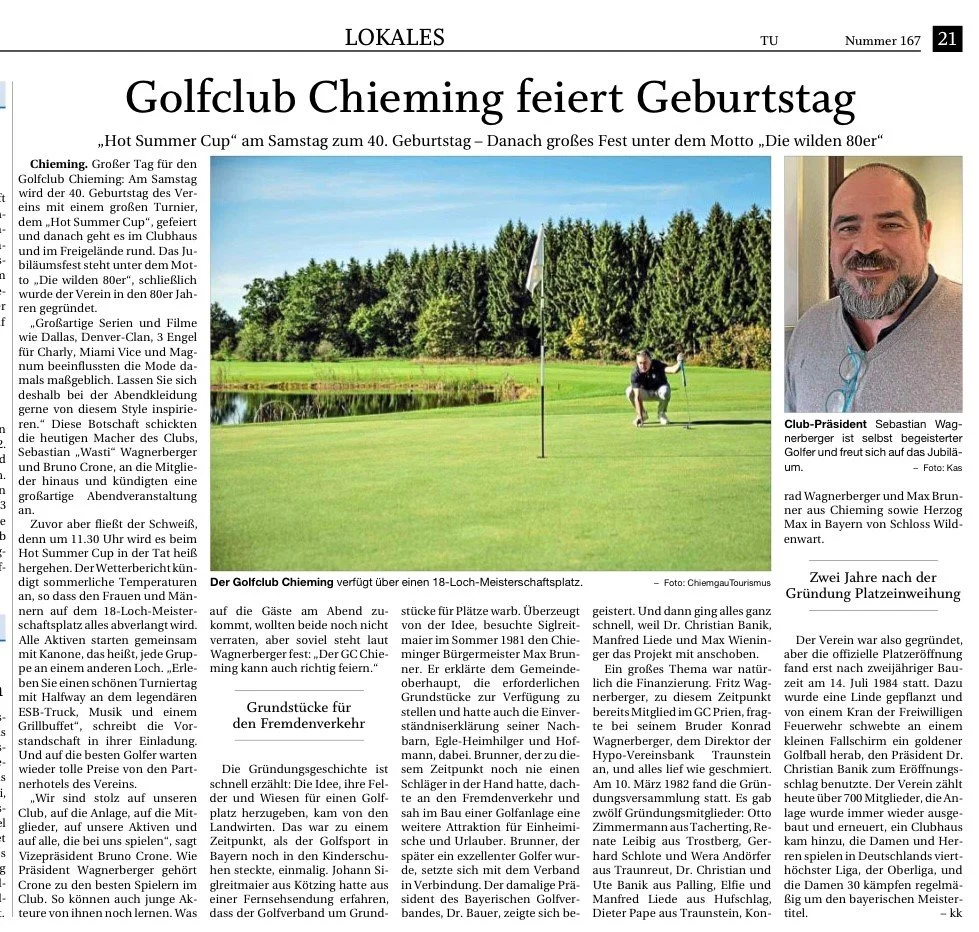 Golf Club Chieming feiert 40. Geburtstag 