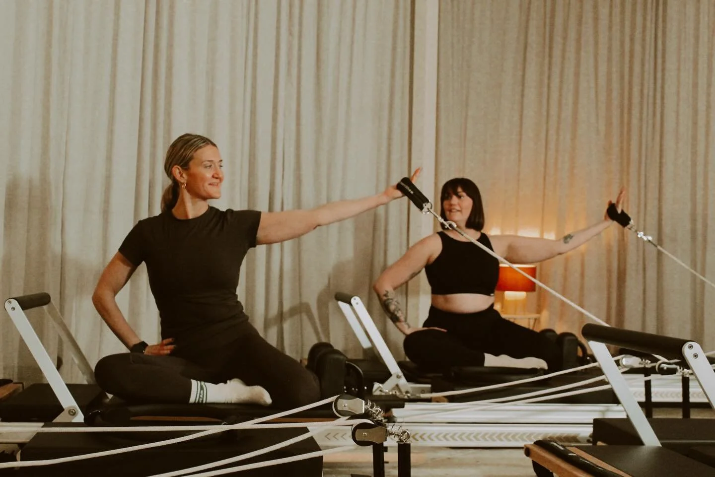 Couple of cute little BTS shots from yesterday&rsquo;s shoot with our spectacular Reformer Team 📸 

&hellip;.Still not tried a class? Our sale is LIVE which means ample opportunity to meet them in real life &amp; see what all the fuss is about 🧡

@