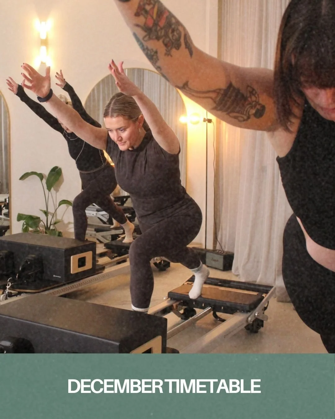 DECEMBER TIMETABLE 🧡

Here&rsquo;s our December timetable &mdash; go ahead and get your sessions booked in for the run-up to Christmas.

We move onto a reduced timetable from the 21st, and Cali will take a little break during this time.
Bookings for