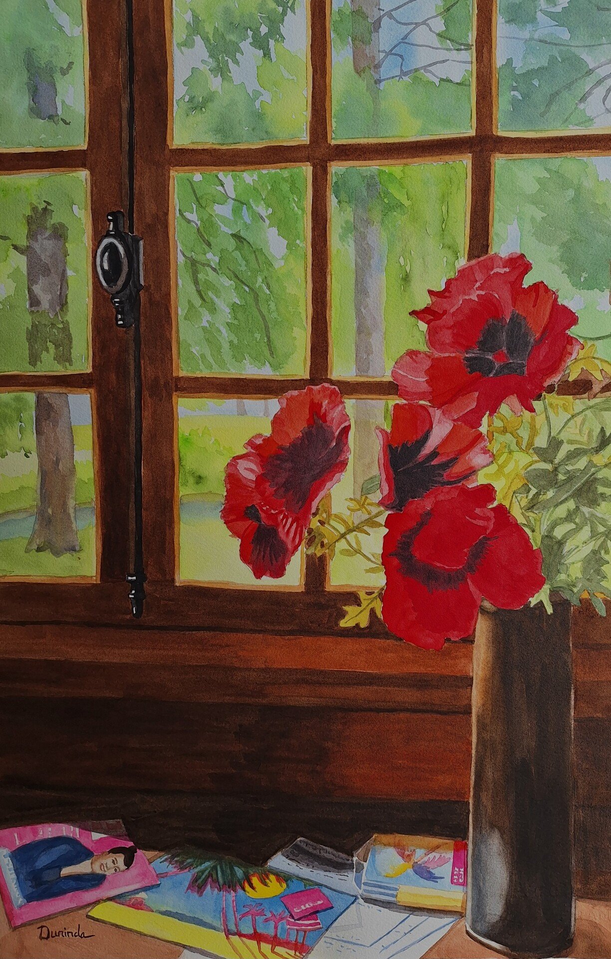 Durinda Cheek-Poppies in Window