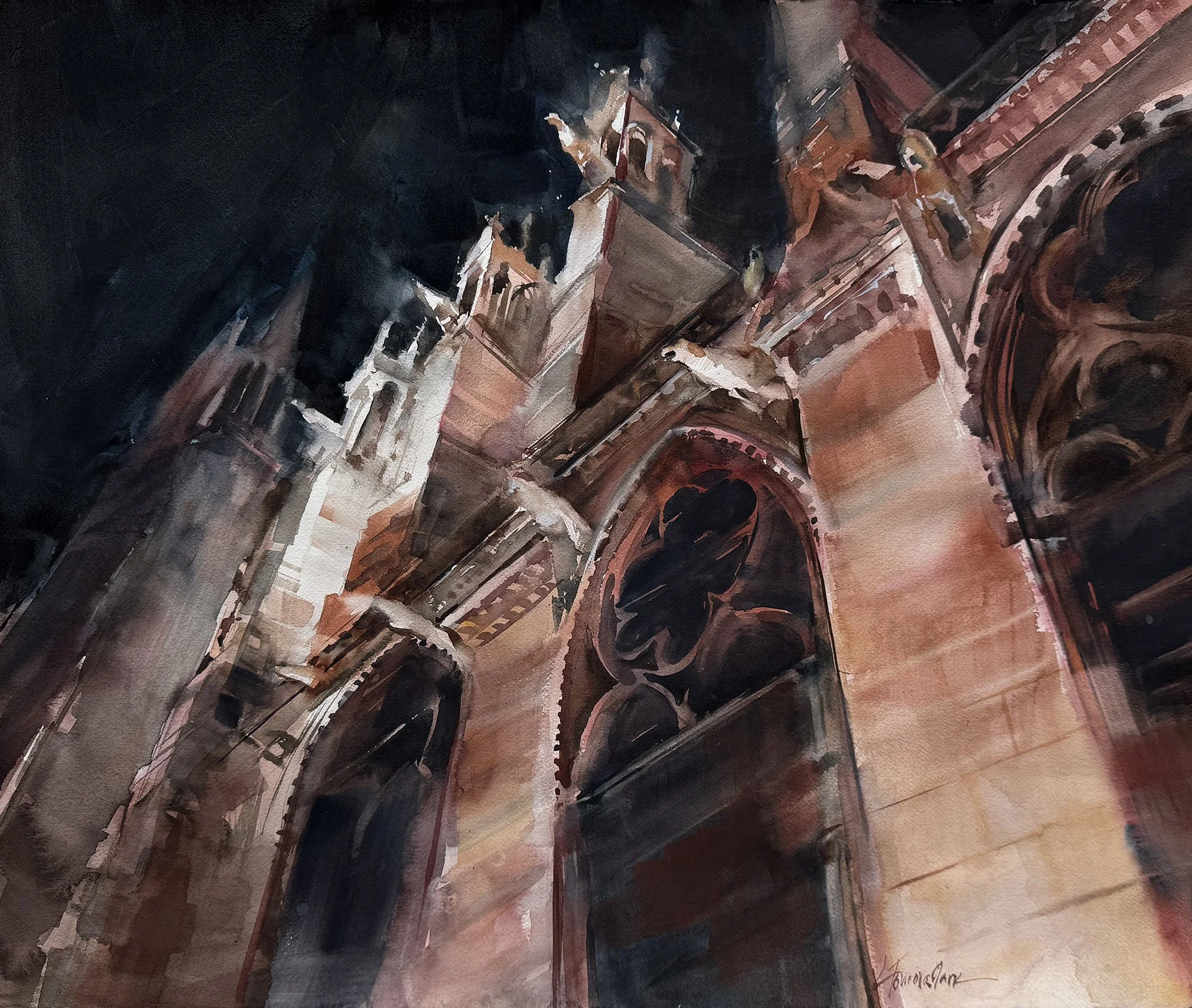 Lyudmila Tomova-Clark - Notre Dame at Night
