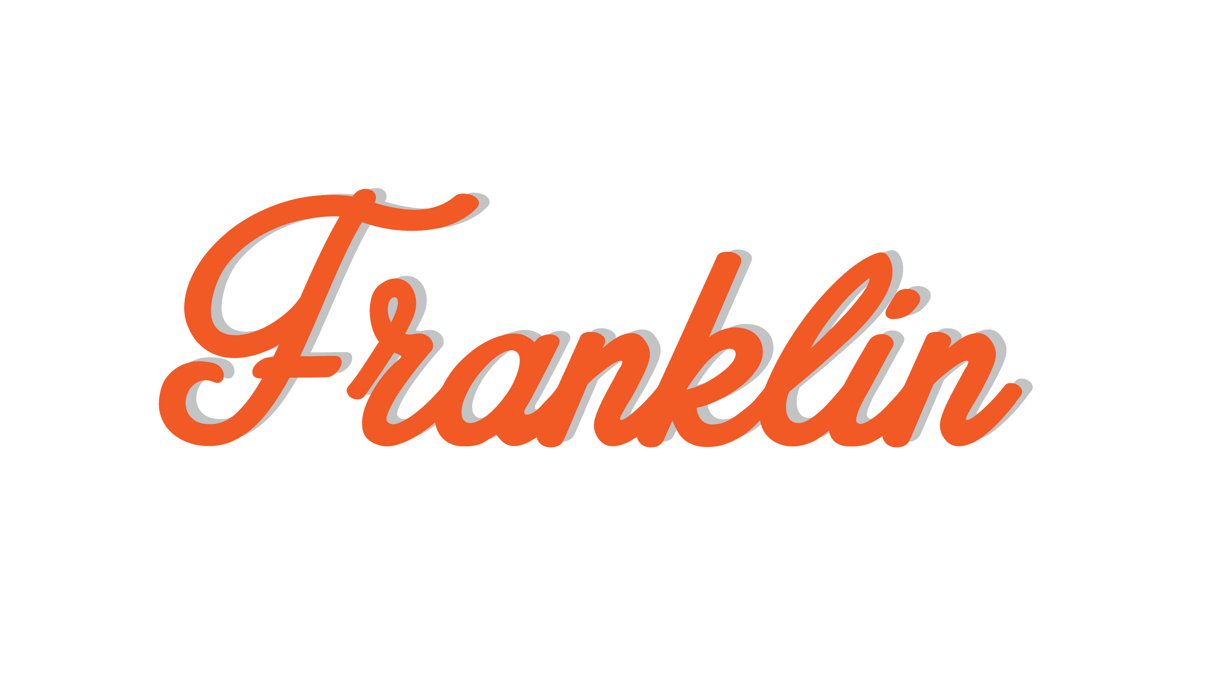 A stylized script version of the word "Franklin" for the Franklin, MA location of Haven Hot Chicken