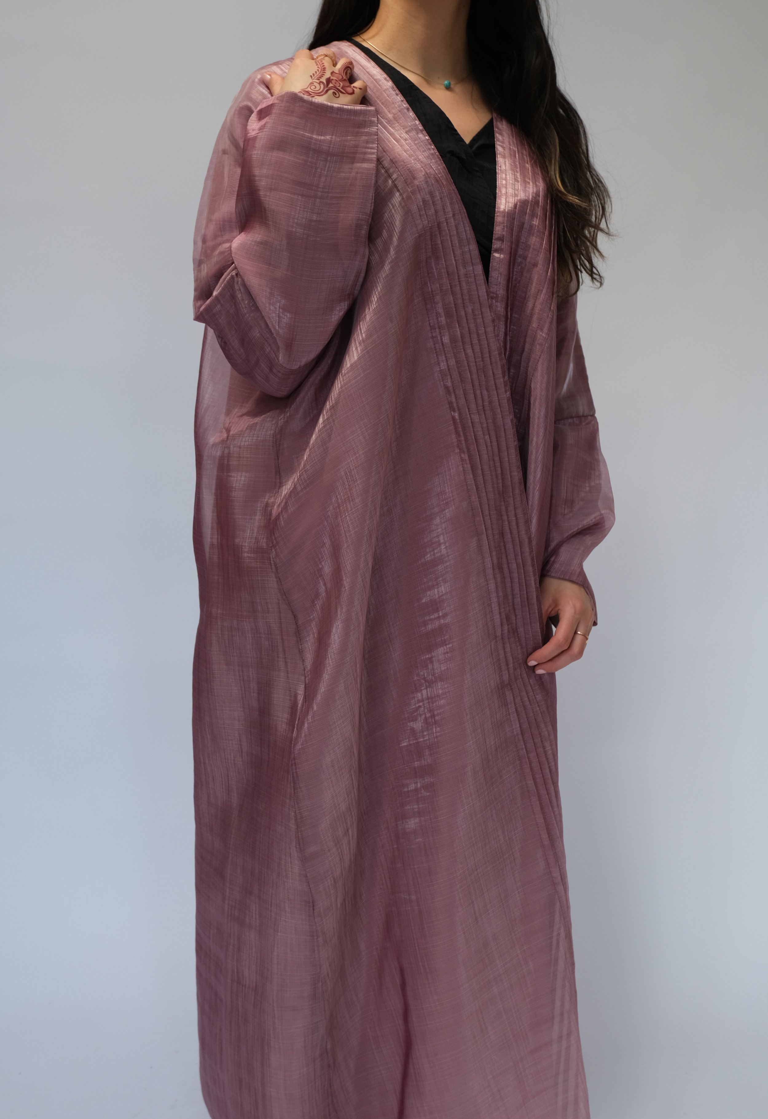 Pink shimmer abaya