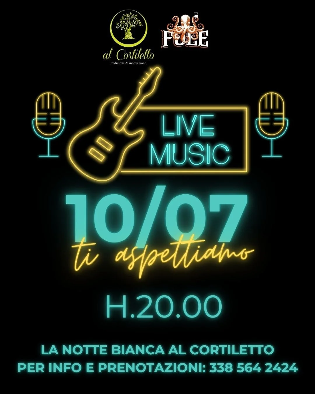 🎶 Gioved&igrave; 10 luglio, dalle 20:00, live music al Cortiletto per la Notte Bianca di Busto Arsizio!

Cocktail, atmosfera estiva e musica dal vivo nel cuore del centro.

📲 Prenotazioni al 338 564 2424
📍 Al Cortiletto &ndash; Tradizione &amp; In