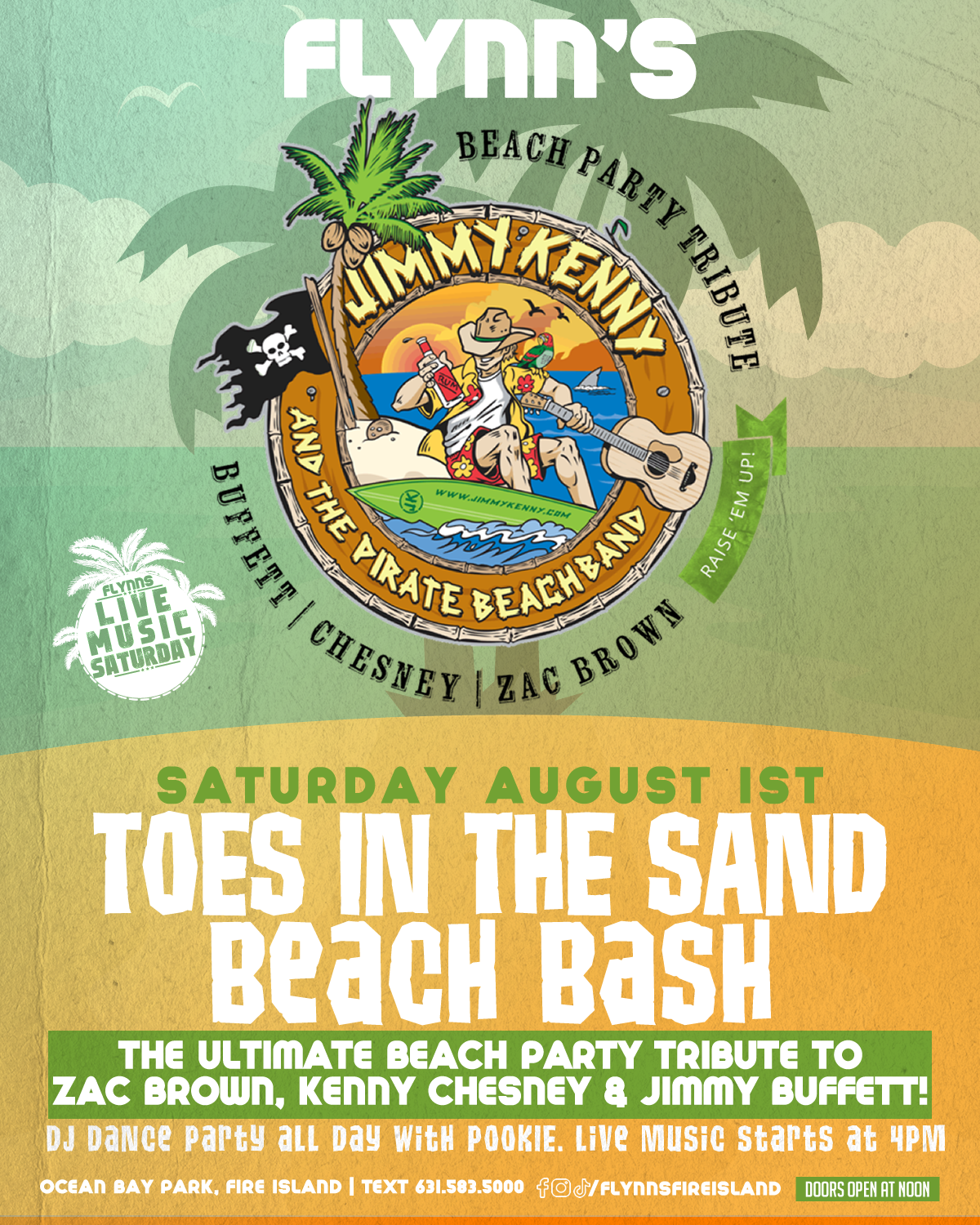 Saturday Live Music Series – Toes in the Sand with Jimmy Kenny Band