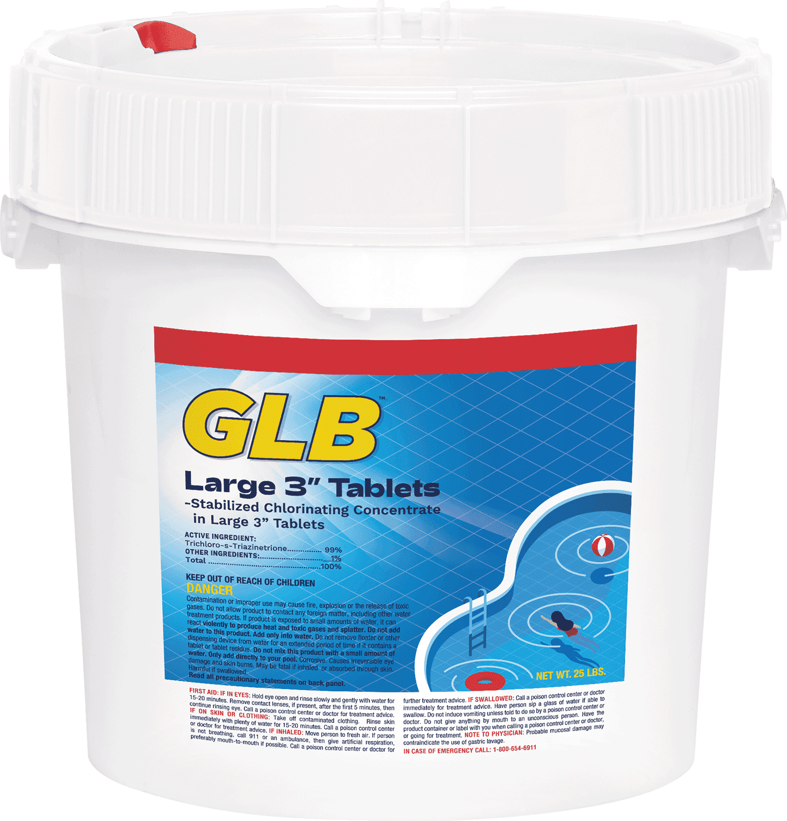 GLB Trichlor Stabilized Chlorine Tablets 3"
