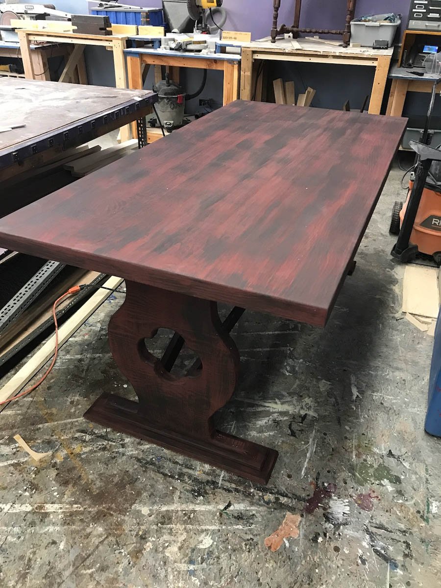 UNCO- "Macbeth" Trestle table built and painted by Davey Welch.