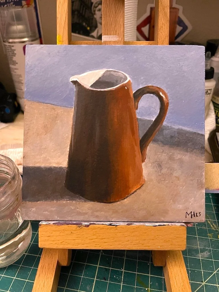 Brown Jug (Acrylic on Board, 6"x6")