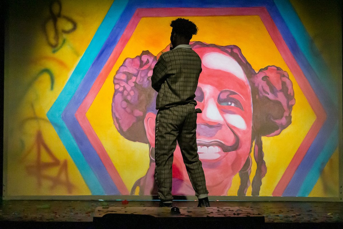 UNCO: Akeelah and the Bee Translucent Drop Final, painted by student- Lucy Albers-Mead