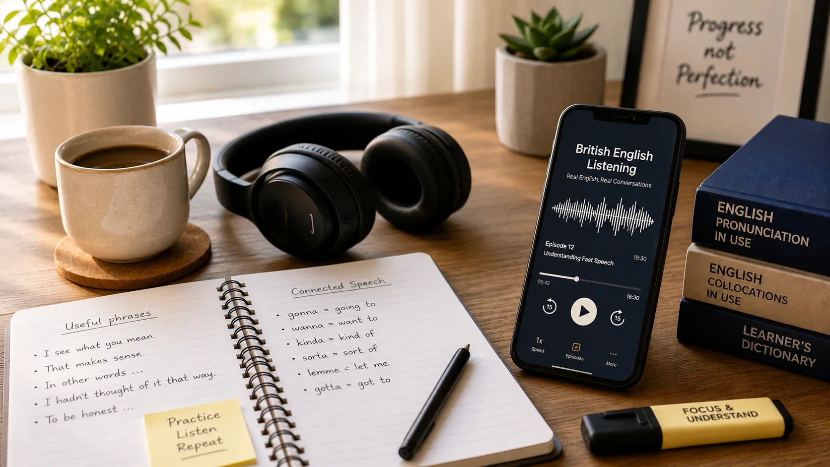 Allenarsi ad ascoltare l'inglese parlato con podcast britannici.
