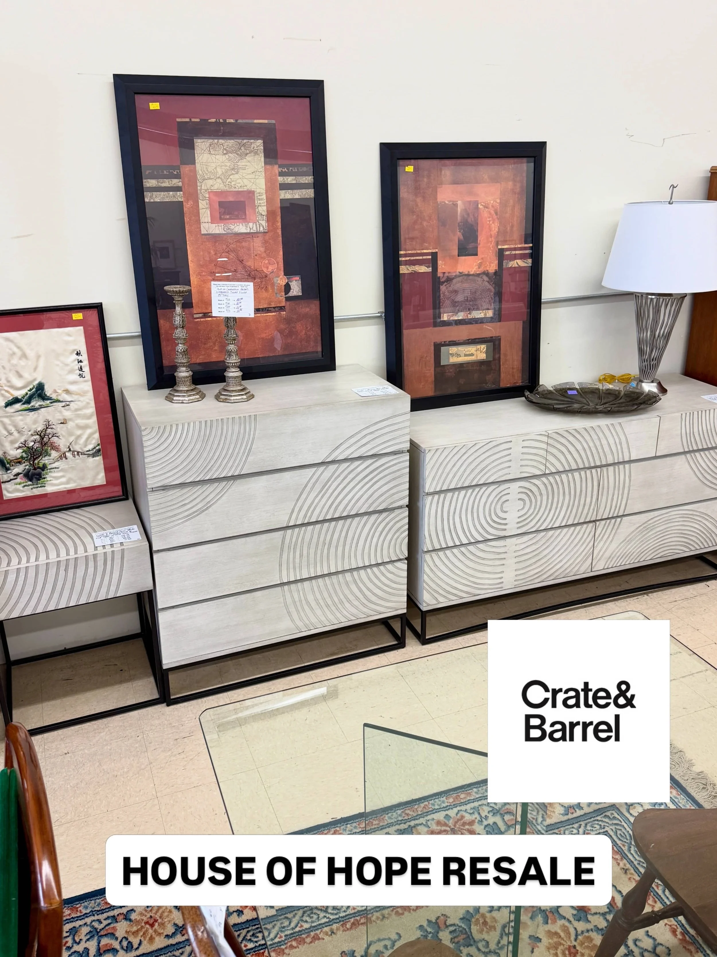 White Crate &amp; Barrel Dressers