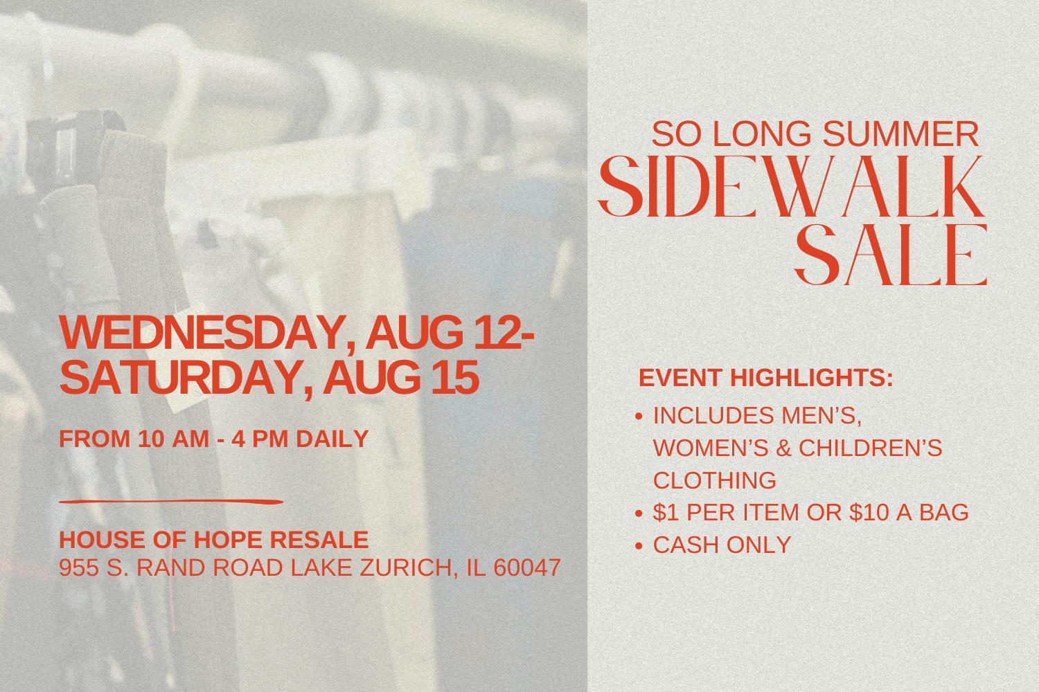 So Long Summer Sidewalk Sale 2026